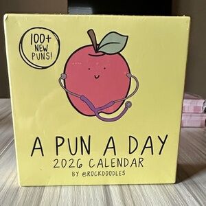 A Pun A Day 2026 Calendar - Yellow and Pink